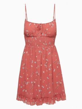 Aritzia Wilfred Genoa Mini Dress Spring Medley Red Women’s Size Large Floral